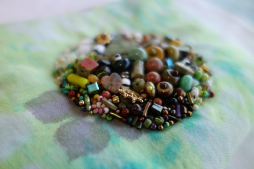 Rejiquar: Rhyolite & Unakite beaded embroidery